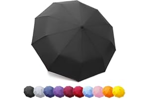UK-UNIQUE Windproof Umbrella Windproof Travel Umbrella - Compact, Light, Automatic, Strong and Portable - Wind Resistant, Small Folding Backpack Umbrella for Rain - Men and Women