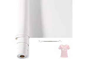 Bocguy Rouleau Vinyle Thermocollant Blanc pour Tissus 30,5 CM X 610 CM avec Outil Désherber, Flex Thermocollant pour Tissus, Cricut et Découpe Silhouette (Blanc)