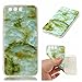 Price comparison product image Lonchee Huawei P10 Case Cover, Marble pattern Transparent Clear Soft TPU Bumper Back Cover Skin Protective Cover Cell Phone Case for Huawei P10 - green