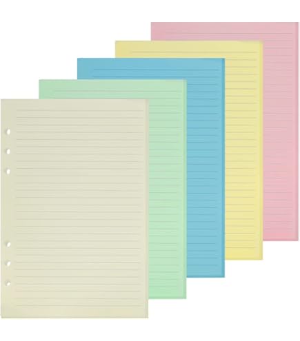 Lot De 120 Feuilles De Recharge A5 - Papier 80g à 6 Trous | Pour Classeur, Agenda, Bullet Journal | 180 Pages