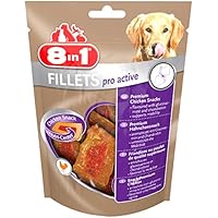 8in1 Fillets Pro Active Größe S (funktionale Leckerlies für Hunde, Hähnchensnack mit speziellem Nutri-Center zur Unterstützung der Mobilität), 80 g Beutel
