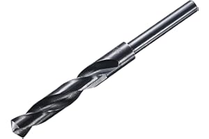 sourcing map 14.5mm Drill Bit 1/2" Reduced Shank 4341 High-Speed Twist HSS Nitriding Black 135° for Light-duty Soft Metal Aluminum Alloy Wood Plastic