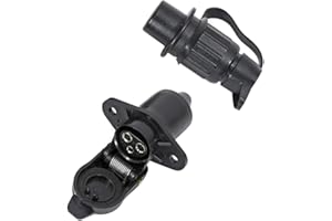TAEUYYM Spina Rimorchio 3 Poli E Presa Rimorchio 3 Poli, 12V Spina E Presa Rimorchio 3 Poli Impermeabile Connettori Rimorchio,Spina Presa 3Poli Per Carovana RV Trattore Rimorchio(2 Punti di Montaggio)