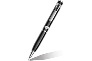 AFOZO Penna per registratore vocale Registratore vocale digitale da 16 GB con auricolare e cavo USB Penna professionale per registrazione vocale Penna Registratore vocale spia con 6 ricariche di ricambio