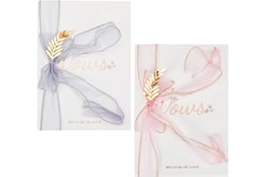 GORGECRAFT 2 Set di Libri per Promesse di Matrimonio, Biglietto per Il Giorno del Matrimonio Officiante Regali per La Sposa e Lo Sposo Quaderno Ricordo per Il Rinnovo delle Promesse Biglietti