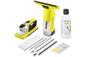 APH REINIGUNGSTECHNIK Kärcher Akku Fenstersauger WV 6 + KV 4 Vibrierender Akku Wischer 1.633-570.0 (Inkl. 1x Glasreiniger RM 500 & 2x Fliesentücher)