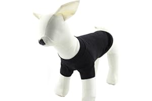 FEILING Baumwolle T-Shirt Einfarbig für Mittlere und Große Hunde Sommer Jersey Hundekostüm Bequeme Pullover Frühling Herbst Pulli Atmungsaktiv Hunde Polo Tops Hundemantel (3XL, schwarz)