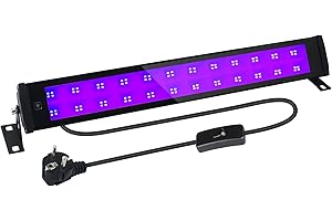 BOSITE 50W Luce Nera UV Faretto UV LED IP66 Impermeabile,395-400nm,Barre Illuminanti 96 LEDs Faro Luce UV light per Fluo Decorare Bar Halloween Festa Glow Pittura Fluorescente