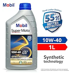 Mobil Super Moto 10W-40 API SL 4T Synthetic Technology Engine Bikes Oil (1L)