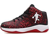  GNEDIAE Herren GNE8005 High-Top Basketball Schuhe Outdoor Anti-Rutsch Sneaker Atmungsaktiv Ausbildung Turnschuhe Sportschuhe Laufeschuhe Verschleißfeste Dämpfung Basketballstiefel Schwarz Rot 41 EU