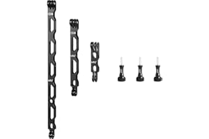 HSU Ramię przedłużające do GoPro, zestaw do montażu kamery sportowej ze stopu aluminium, uchwyty na kask do Hero 13/12/11/10/9/8/7/6/5/4/3(czarny)