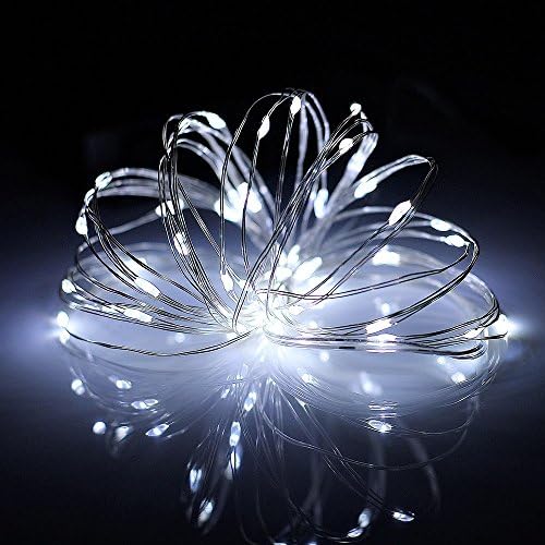 Timewanderer Cool White Led String Starry Fairy Lights AA Battery Operated String Lights 7ft 20 Bright Micro LED Lights Thin Decorative Lights Silver Wire for DIY