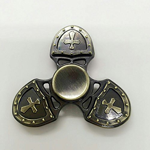 DDecor Zinc Alloy EDC Fidget Spinner High Speed Stainless Steel Bearing ADHD Focus Anxiety Relief Toys (bronze color 3 sides)