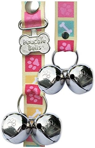 PoochieBells the Original &amp; Trusted Housetraining &amp; Potty Time Dog Doorbell for Loving Dog Families Since 2005. A clear, pleasant and easy way for your family to know when its potty time for your furry best friend. All PoochieBells are individually handcrafted in the USA. Bone Appetite Pink Paw Prints Design