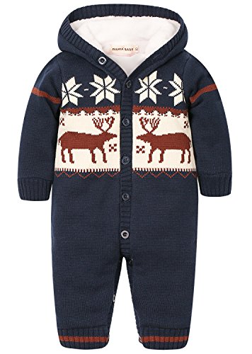 ZOEREA Toddler Newborn Baby Romper Jumpsuit Long Sleeve Christmas Knitted Sweater Xmas Jumper Sweatshirt Hoodie For 0-18 Months Baby Kids