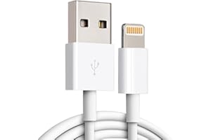 MilnoTech Cable iPhone, Chargeur iPhone [Certifié Apple MFi] Cable iPhone USB Câble iPhone Connecteur, Ultra Résistant Charge Rapide pour iPhone 14/14 Pro/13/13 Pro/12/11/X/XS/XR/8/7/6, iPad-1M Blanc