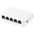 Binardat PoE Passthrough Switch, 1 PoE in 4 PoE Out Extender, IEEE802.3af/at/bt PoE Powered 90W, 100Mbps Ethernet, Din rail & Wall Mount Plug and Play