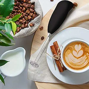 Bonsenkitchen Electric Milk Frother Handheld Drink Mixer, Milk Foam Maker for Bulletproof Coffee, Matcha, Stainless Steel Whisk Battery Operated Coffee Frother (Multi)