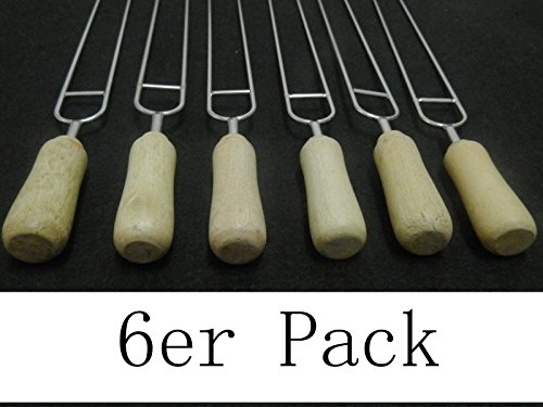 Natural Home Grillspieße Schaschlikspieße Fleischspieße 37cm, 6Stück, Rostfreier Edelstahl – Qualitätsprodukt - 6