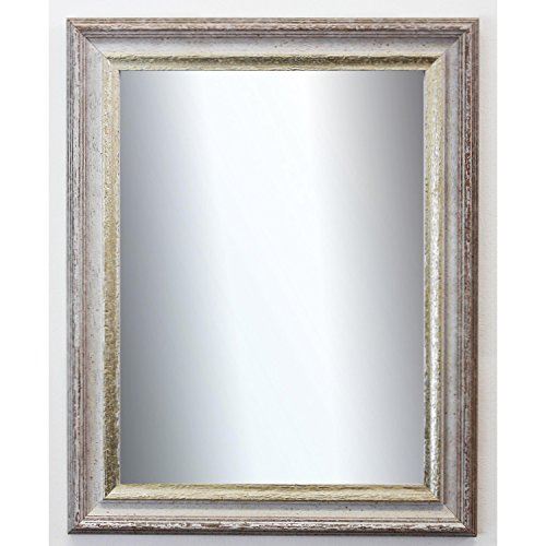 Spiegel Wandspiegel Badspiegel Flurspiegel Garderobenspiegel – Über 200 Größen – Trento Beige Silber 5,4 – Außenmaß des Spiegels 10 x 110 – Wunschmaße auf Anfrage – Modern - 2