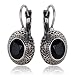 Bold N Elegant Antique Oxidised Silver Classic Black Stone Inlaid Stud Earring For Women RS.339.00