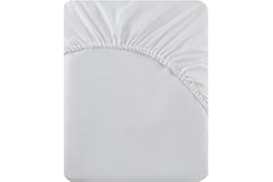 Soifox King Size Fitted Sheet White - Bed Sheets with Extra Deep Pocket 16 inch (40 cm), Soft Microfiber Bottom Sheet for Kingsize Bed, 150x200cm