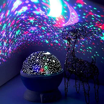 DPISZONE Colorful New Amazing LED Star Light, Night Romantic Gift Cosmos Star Sky Master Projector Starry Night Light Lamp for Kids Bedroom Decor (Mini Star Master) (Multicolour, Pack of 1)