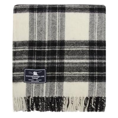 Tweedmill Textiles Grey Dress Stewart Tartan Couverture en laine