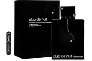 RESAES RESISTANT AND AESTHETIC Profumo Club di Nuit Intense Man 105 ml, profumo arabo per uomo di lunga durata, Eau da Toilette importato da Dubai, con atomizzatore ricaricabile da 5 ml (Intense Man)