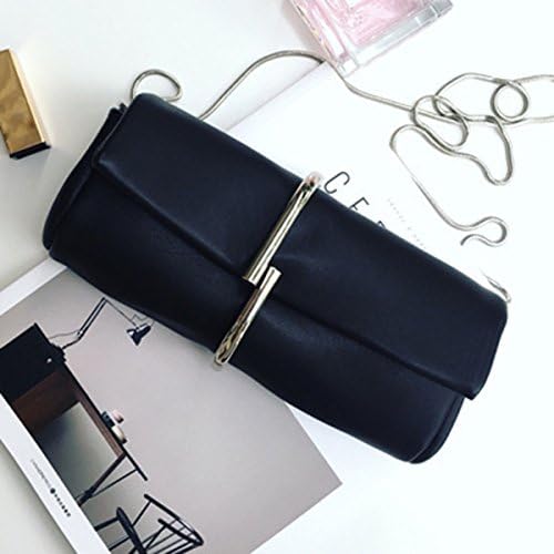 Europe and the United States fashion chain dinner bag, oblique backpack, simple package, temperament hand bag, bride hand bag ( Color : Black )