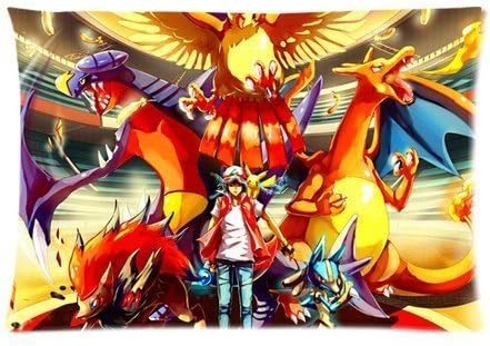 Custom Japanese video game Pokemon Zippered Pillowcases Cusion Cover Case Standard Size 20x30 Inch (Twin Sides)