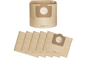 DrRobor Sacchetti per Karcher WD3, Sacchi Filtro di Carta 6.959-130.0 per Kärcher WD3 MV3 Aspirapolvere Ricambi di Accessorio (6 Pezzi)