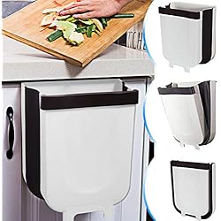 DUTISON Kitchen Poubelle Pliable Wall Mounted pour Voiture Bureau à Domicile 9L (Blanc)
