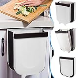 DUTISON Kitchen Poubelle Pliable Wall Mounted pour Voiture Bureau à Domicile 9L (Blanc)