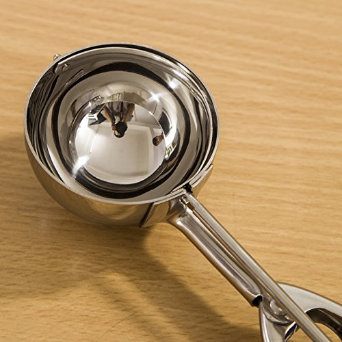 ZNYSTAR Portionierer Eisportionierer Eis-Löffel Eiskelle Schaber Eiszange Eiskratzer 4cm Edelstahl Eisbereiter für Tadellos runde Kugel aus Eis (Eisportionierer) - 5