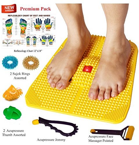 Super India Store Acupressure Power Mat With Magnets Pyramids For Pain Relief And Total Health Useful For Heel Pain - Knee Pain - Leg Pain - Sciatica - Cramps - Migraine - Tonsils - Depression (Premium) RS.299 (63.00% Off) - Amazon