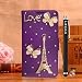 Produktbild Locaa(TM) For Samsung Galaxy S5 Mini S5mini 3D Bling Case Leder Schutzhülle Hochwertige Scratch Stoßstange Hülle Shell Schale Fall einfach Hochwertige Cover Abdeckung [Bunt Serie 2] Eiffelturm - Lila Holster