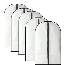 5 PEVA-Kleidersäcke 60x120 Cm – Staubdicht, Mit Reißverschluss, Durchscheinend