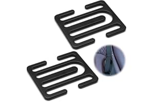 Aoyswuz 2 Piezas Ajustador Metálico Cinturón Seguridad Negro Clips de Ajuste del Cinturón de Seguridad Pinza cinturon Seguridad Coche Para Cinturones de Seguridad