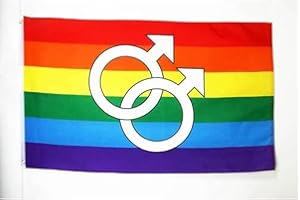 AZ FLAG - Flagge Regenbogen Doppelter Großer März - 150x90 cm - Schwul Fahne 100% Polyester mit Messing-Ösen - 110g