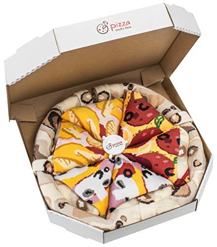 Rainbow Socks - Pizza MIX Caprichosa Hawaiana Pepperoni Mujer Hombre - 4 pares de Calcetines - Tamaño UE 41-46