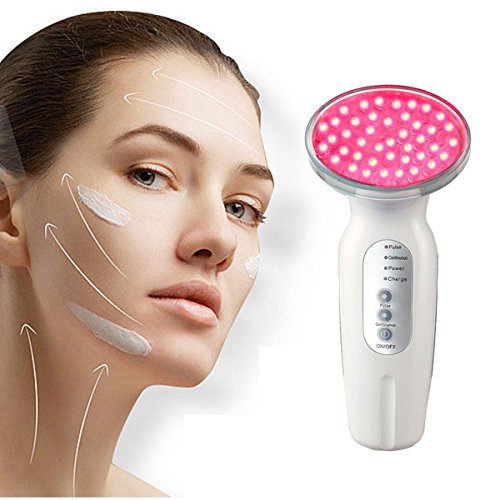 LED Photon Therapy LuckyFine Red Light Photon Therapy Machine Collagen Boost Skin Firming and Lifting, Rechargeable, Light Emission Control Sensor, Wall Plug Charging
