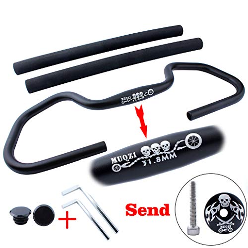MUQZI Bicycle Handlebars Butterfly Long Haul Travel Aluminum Alloy Length 600MM Black