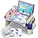 Price comparison product image Lenbest Car Play Tray for Kids, Travel Tray with Large Size Tablet Pocket(14.5 Inch) & Cup Holder, Car Seat Table with Dry Erase Top - Car/Stroller/Plane - Narwhal - Not Include Pens