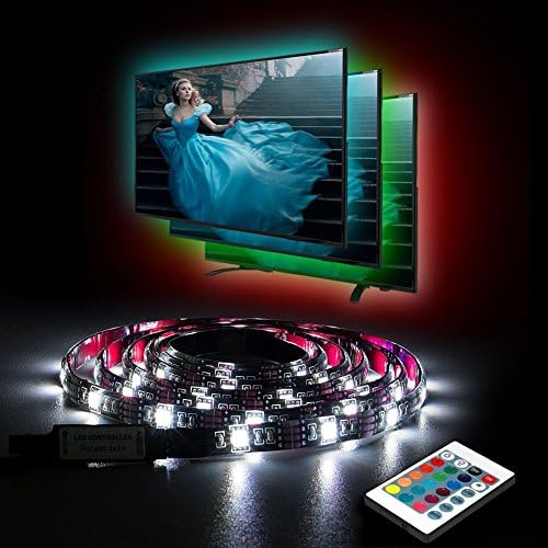 Aocerbek TV LED Light Strip, Backlight Strip,USB Bias Monitor Lighting Changing Color Strip Kit Waterproof Accent Light Set with Wireless Remote Control for HDTV Desktop PC Fish Tank-1 metre