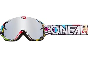 O'NEAL | Lunette vélo et moto | MX MTB Downhill Freeride | Sangle ajustable, confortable, ventilation parfaite | Lunette B-30 YOUTH CRANK | Enfant | Noir Multi - verre silver mirror | Taille unique