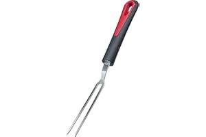 Westmark Fourchette à viande - Dents longues et fines - Poignée ergonomique - Plastique/acier inoxydable - Gallant - Noir/rouge/argenté - 29492270