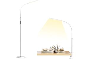 anyts Lampa stojąca LED, ściemniana, lampa stojąca do salonu, 3 zastosowania jako lampa biurkowa, lampa stojąca, z możliwością zaciskania