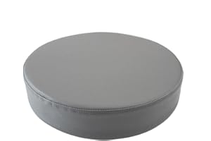 Waigg Kii Wasserdichte PU-Leder-Stuhlkissen, für den Außenbereich, Garten, weiche Sitzkissen, rund, gepolstert, 5/8 cm (dunkelgrau, 50 x 50 x 8 cm)