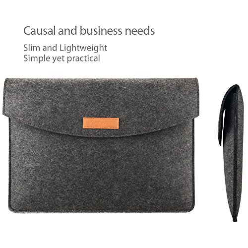 ProCase 13 – 13.5 Inch Schutzhülle Filz Laptop Sleeve Tasche, 13 Inch Macbook Pro Retina / MacBook Air, 13.5 Inch Surface Book und andere Chromebook Ultrabook Notebook (Schwarz) - 4
